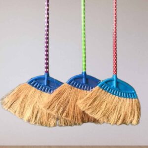 Coconut fiber brooms made from natural coconut fibers