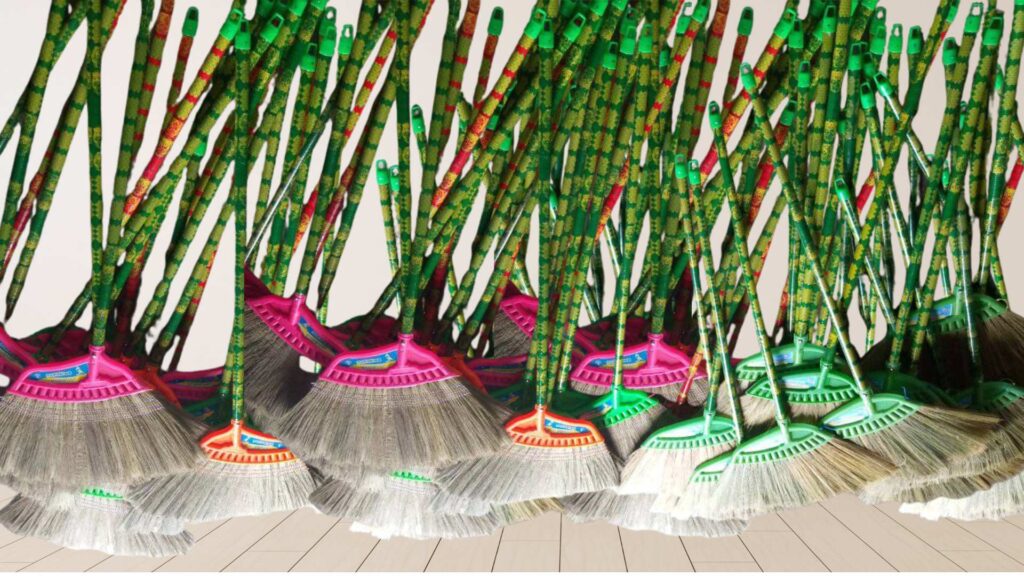 Grass broom manufacturers in Indonesia producing durable grass brooms for outdoor use