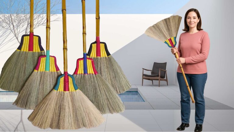 Broom manufacturing by skilled workers in Indonesia