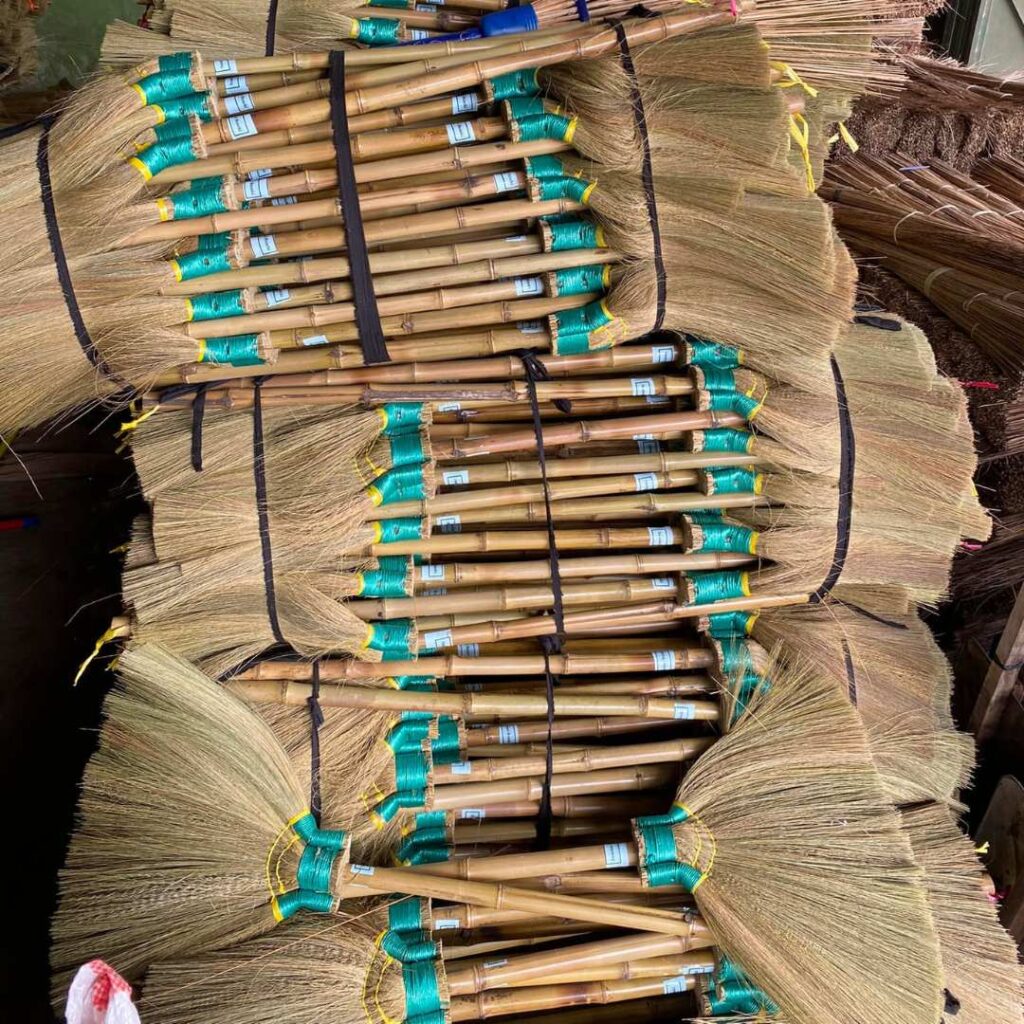 Grass broom builders packaging handmade brooms