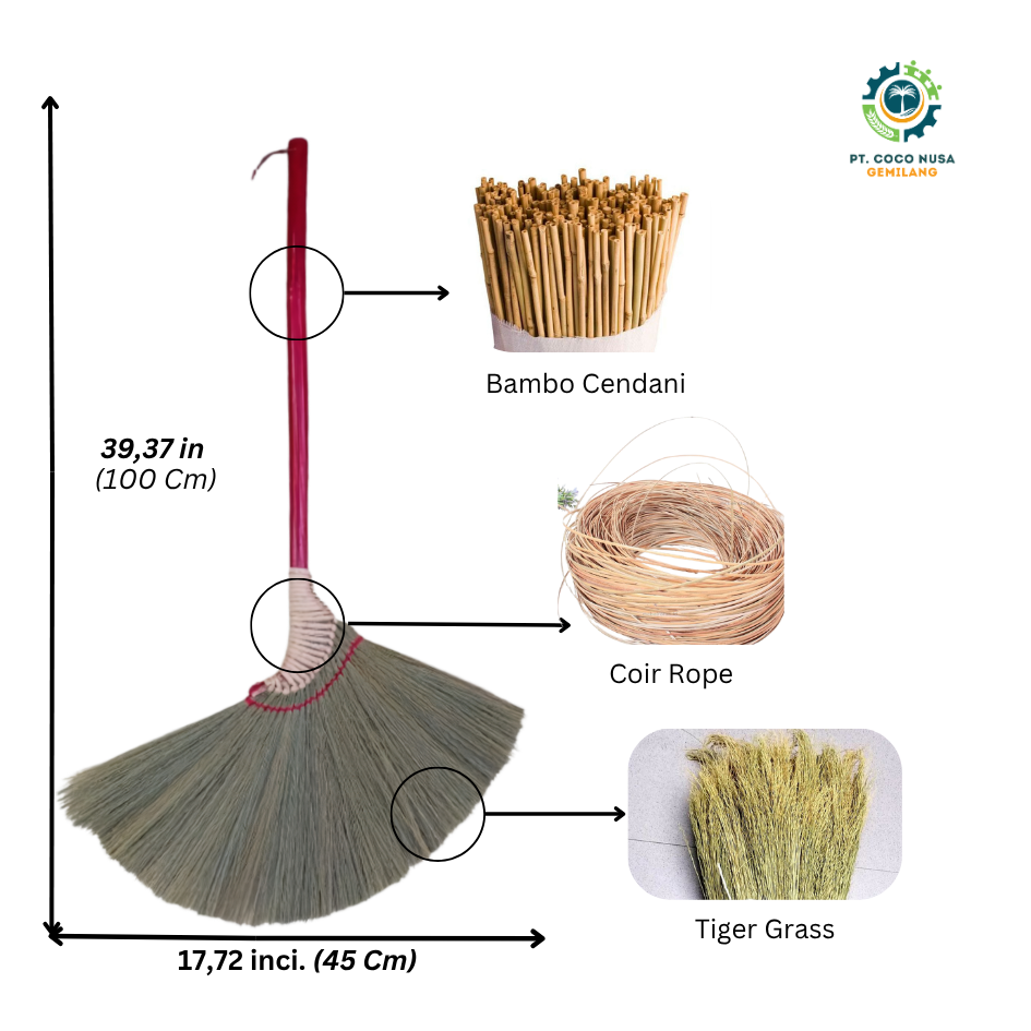 Handmade broom grass broom for home cleaning