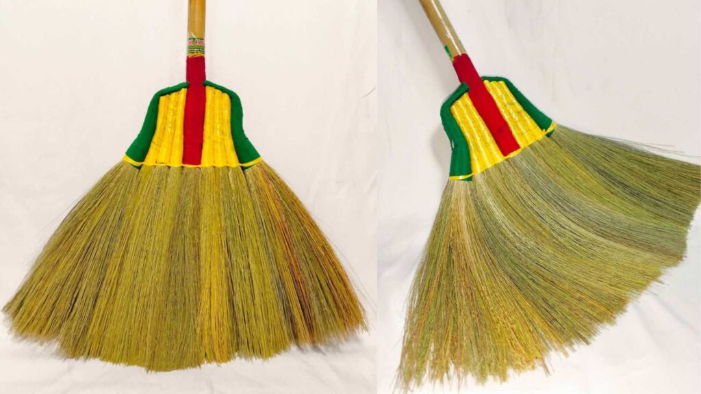 Broom manufacturing quality control before packaging
