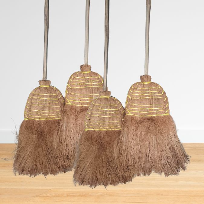 Coir broom supplier providing natural coir brooms for household and outdoor cleaning