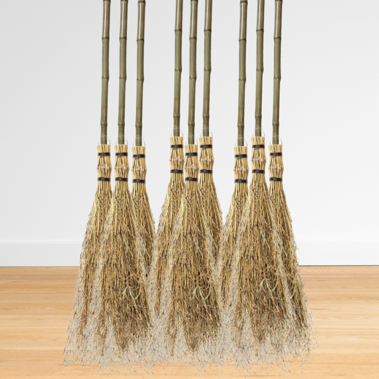 Bamboo broom supplier providing natural bamboo brooms for household and outdoor cleaning