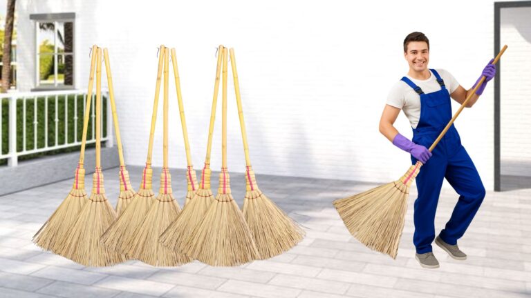 Palm broom leaf stick supplied as raw material for natural broom production