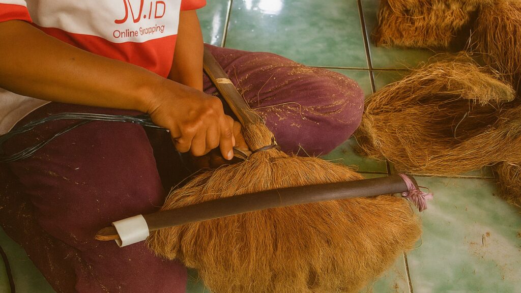 Coir broom supplier providing eco-friendly coir brooms made from coconut fiber