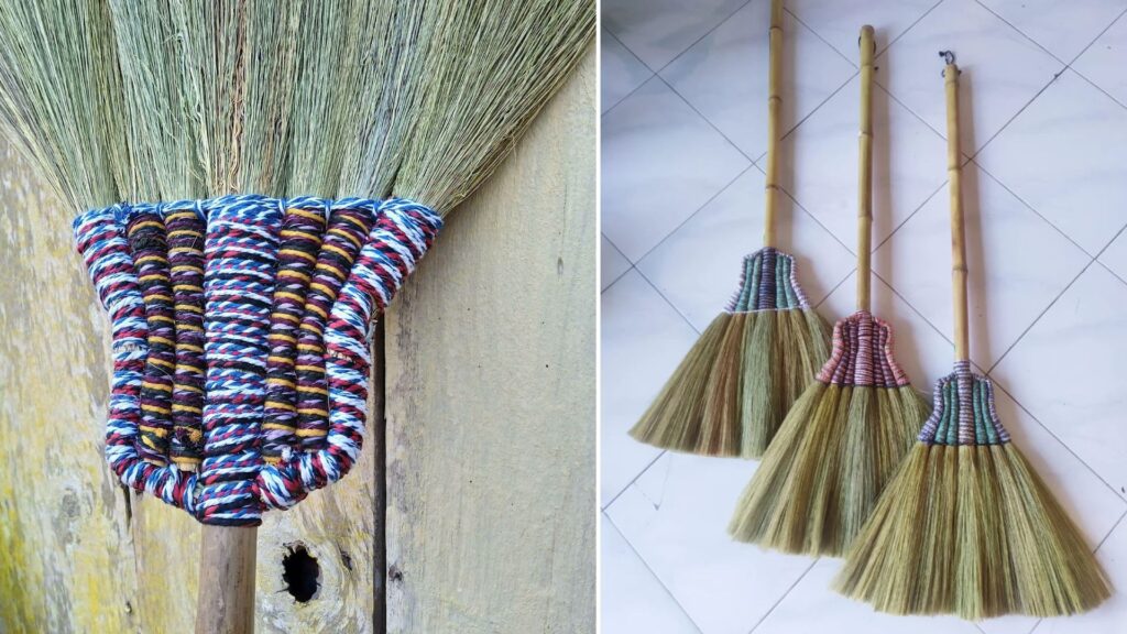 Broom grass manufacturer selecting strong broom grass fibers for durability