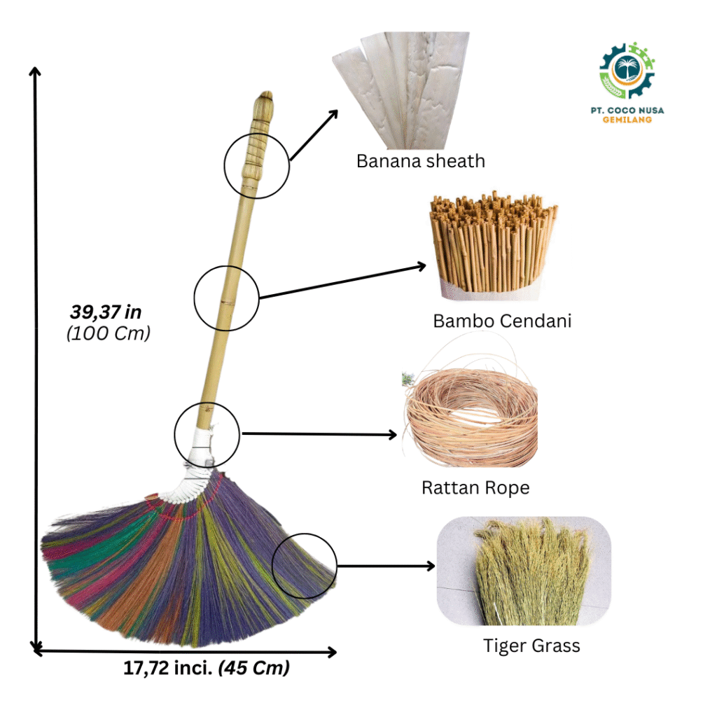 Grass broom manufacturer offering handmade grass brooms for cleaning tools
