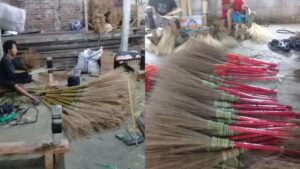 Handcrafted Tiger Grass Broom made in Indonesia export quality