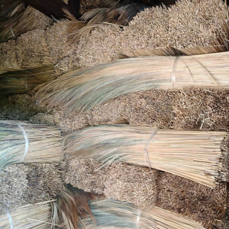 Raw grass broom natural